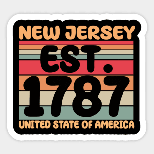 New Jersey 1787 Sticker